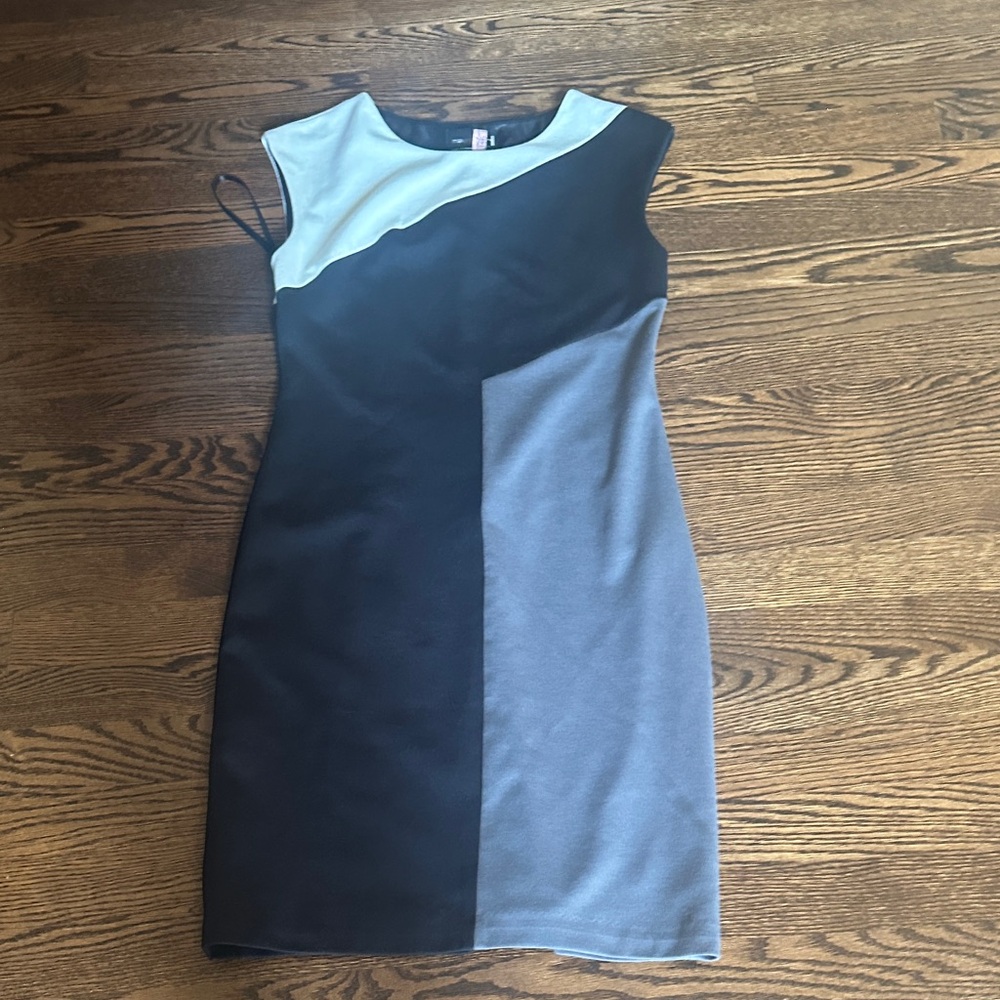 Max & Cleo Asymmetrical Black and Gray Dress